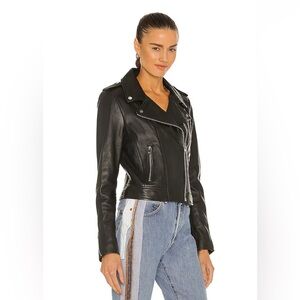Lamarque Classic Black Leather Moto Jacket